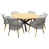 4 Seasons Sempre Teak/Silver/Taste Prado 160 Cm. - Ronde Tuinset -Madison Verkoopwinkel 1000084598