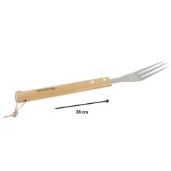 Orange85 BBQ Vork Spiezen RVS Vleesvork 38CM Hout Barbecue Accessoires -Madison Verkoopwinkel 1000085798 0101