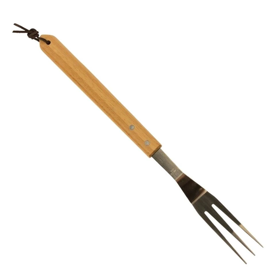 Orange85 BBQ Vork Hout RVS Extra Lang 3 Orange85 BBQ Vork Hout RVS Extra Lang