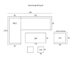 Garden Impressions Alora Lounge Dining Set 5-delig L-donker Grijs -Madison Verkoopwinkel 1000087000 0103