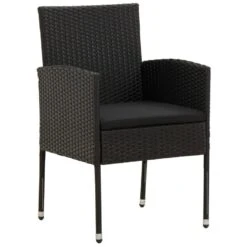 VidaXL 5-delige Tuinset Poly Rattan Zwart -Madison Verkoopwinkel 1000087094 0102