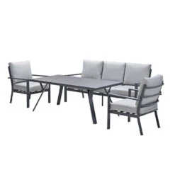 Garden Impressions Senja Lounge Dining Set 4-delig - Lgrijs -Madison Verkoopwinkel 1000087176 0103