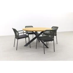 Taste Barista Groen/Prado 130 Cm. Ronde Tuinset - 5-delig -Madison Verkoopwinkel 1000087810 0103