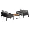 Exotan Loungeset Stoel/Bank/Tafel - Aluminium - Zwart - Set Van 4 -Madison Verkoopwinkel 1000088951