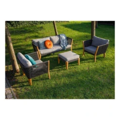 Exotan Hocker Buiten San Remo - Teak - Grijs - 31x63x63 -Madison Verkoopwinkel 1000088954 0102