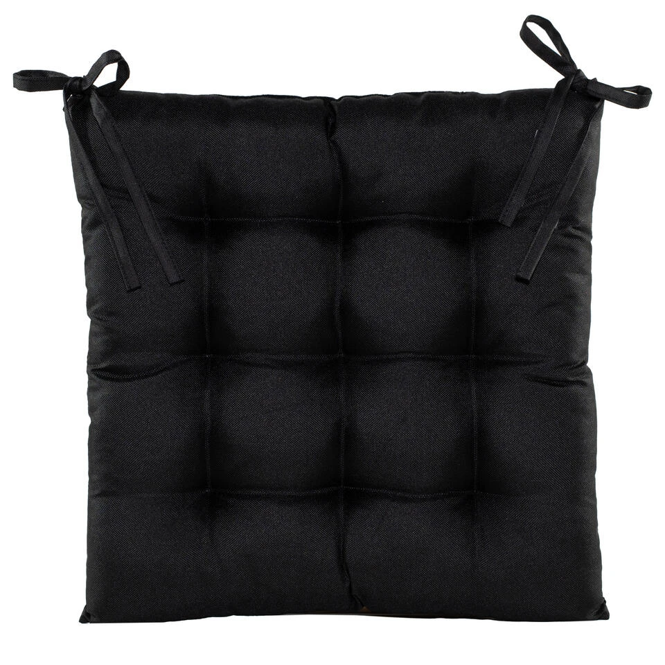 Anna's Collection Stoelkussen Gewatteerd - Zwart - 38 X 38 Cm 3 Anna's Collection Stoelkussen Gewatteerd - Zwart - 38 X 38 Cm