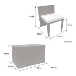 Happy Garden Buitenmeubelsets SANTORIN - Bruin - Staal -Madison Verkoopwinkel 1000092350 0104