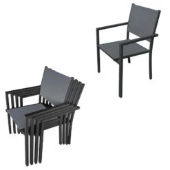 Happy Garden Buitenmeubelsets BERGAMO - Grijs - Aluminium -Madison Verkoopwinkel 1000092378 0103