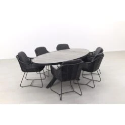Taste Belmond/Silva Houtlook 240x115 Cm. Ovale Tuinset - 7-delig -Madison Verkoopwinkel 1000093375 0103
