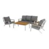 Donnan Loungeset Aluminium/bamboo - Aluminium - Wit -Madison Verkoopwinkel 1000094358