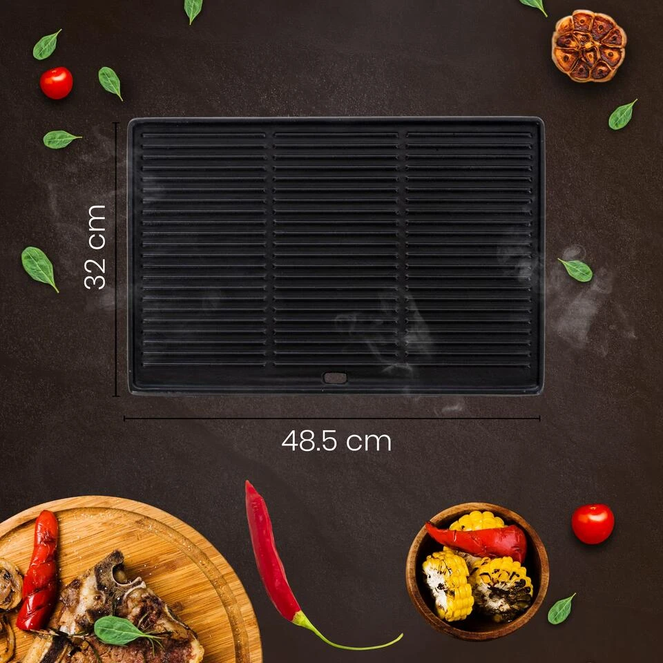 CLP Gietijzeren Grillplaat 48,5x32cm 5 CLP Gietijzeren Grillplaat 48,5x32cm - Afbeelding 3