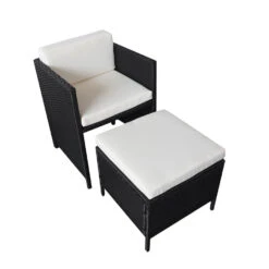 Happy Garden Buitenmeubelsets SANTORIN - Zwart - Geweven Hars -Madison Verkoopwinkel 1000096173 0103