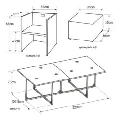 Happy Garden Buitenmeubelsets SANTORIN - Zwart - Geweven Hars -Madison Verkoopwinkel 1000096173 0104