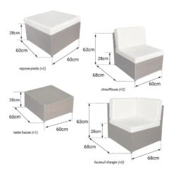 Happy Garden Buitenmeubelsets BONIFACIO - Grijs - Geweven Hars -Madison Verkoopwinkel 1000096265 0104