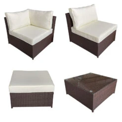 Happy Garden Buitenmeubelsets CARGÈSE - Bruin - Geweven Hars -Madison Verkoopwinkel 1000096270 0103