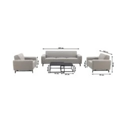 Boavista/Royalty Stoel-bank Loungeset - Nature Grey - 5-delig -Madison Verkoopwinkel 1000096771 0101