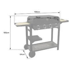 Happy Garden Grills FLAVO 70 - Zwart - Staal -Madison Verkoopwinkel 1000097073 0103