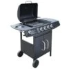 VidaXL Gasbarbecue 4+1 Kookzone Zwart -Madison Verkoopwinkel 1256643185
