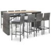 VidaXL 9-delige Tuinbarset Poly Rattan En Acaciahout Grijs 1 VidaXL 9-delige Tuinbarset Poly Rattan En Acaciahout Grijs -Madison Verkoopwinkel 1258935270