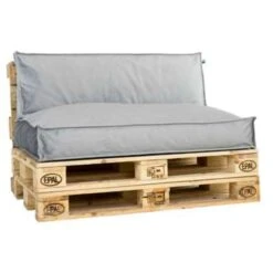 2L Home & Garden Palletkussen Velvet Lichtgrijs - 120 X 80cm