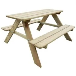 VidaXL Picknicktafel Voor Kinderen 89x89,6x50,8 Cm Grenenhout