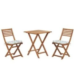 Beliani Bistroset FIJI - Lichte Houtkleur Acaciahout