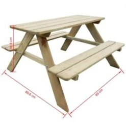 VidaXL Picknicktafel Voor Kinderen 89x89,6x50,8 Cm Grenenhout -Madison Verkoopwinkel 148f93b8283b431e912580fafaa195a5