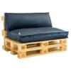 2L Home & Garden Palletkussen Velvet Donkerblauw - 120 X 80cm -Madison Verkoopwinkel 1618102517