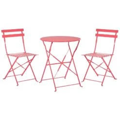 Beliani Bistroset FIORI - Rood Staal