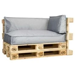 2L Home & Garden Palletkussen Velvet Lichtgrijs - 60 X 40cm -Madison Verkoopwinkel 1740069373 0102