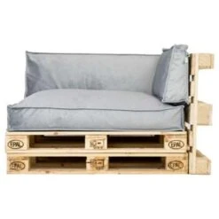 2L Home & Garden Palletkussen Velvet Lichtgrijs - 60 X 40cm -Madison Verkoopwinkel 1740069373 0103