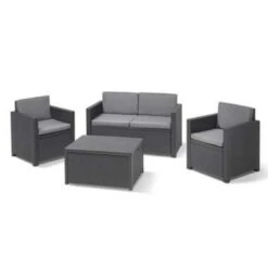Allibert Monaco Loungeset - 4-delig - Grafiet