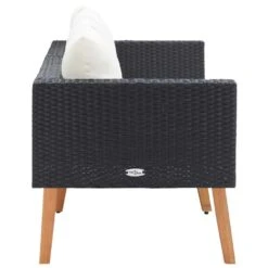 VidaXL Tuinbank 2-zits Met Kussens Poly Rattan Zwart -Madison Verkoopwinkel 2e62462b23d14e40b8c0f39d8b74235e