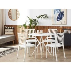 Beliani Tuintafelset SERSALE - Wit Smc (kunststof) -Madison Verkoopwinkel 3dd64b99a492435e9e85430f9b8979c7