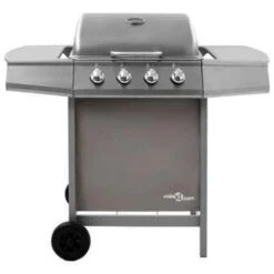 VidaXL Gasbarbecue Met 4 Branders Zilverkleurig -Madison Verkoopwinkel 41497bd99127488a8d2467d8ab7f2f73