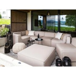 Beliani Loungeset AREZZO - Beige Polyester -Madison Verkoopwinkel 49061cbf802b46a29278898953dcdd1a