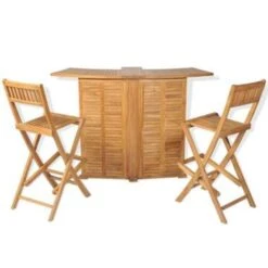 VidaXL 3-delige Bistroset Met Klapstoelen Massief Teakhout -Madison Verkoopwinkel 59e78b886d6d4ea89ec4d62994a99bf6