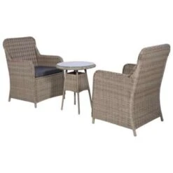 VidaXL 3-delige Bistroset Met Kussens Poly Rattan Bruin -Madison Verkoopwinkel 68568c05f20e43ebb77ef78c5b8f8c4b