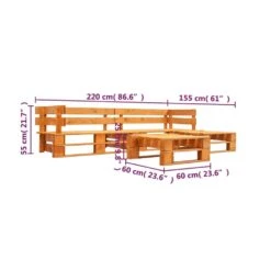 VidaXL 4-delige Loungeset Pallet Hout Honingbruin -Madison Verkoopwinkel 6d8e02f79ace4c3aadc5b632ece1a844
