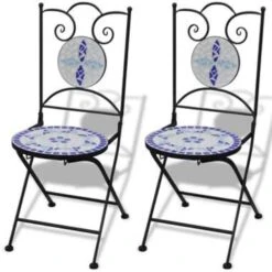 VidaXL 3-delige Bistroset Keramische Tegel Blauw En Wit -Madison Verkoopwinkel 7ffe280d21854630a5c7fb88e979f2a6