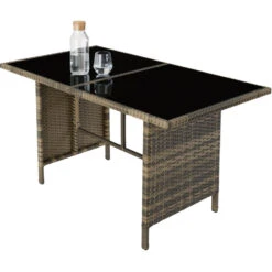 Tectake - Wicker Zitgroep Barletta - Natuurkleur / Donkergrijs -Madison Verkoopwinkel 80fda621add446049004d56676d472e8