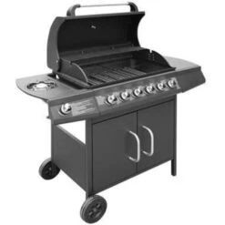 VidaXL Gasbarbecue 6+1 Kookzone Zwart -Madison Verkoopwinkel 8506a1d4da8446019348e6c7f48b0c65