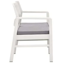 VidaXL 4-delige Loungeset Met Kussens Kunststof Wit -Madison Verkoopwinkel 8a46db660c7d4d059cfb71e64c865135