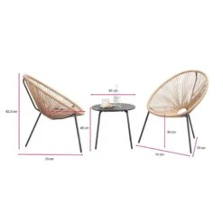 Loungeset Formentera Vilanova - Naturel - 3-delig -Madison Verkoopwinkel 90102940 9600