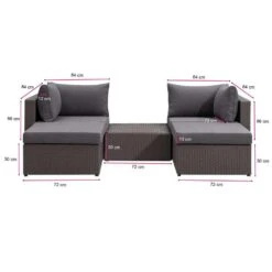 Le Sud Modulaire Loungeset Dordogne V2 - Antraciet/donkergrijs - 5-delig -Madison Verkoopwinkel 90102965 9603