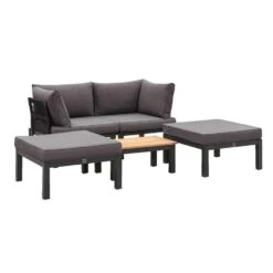 Le Sud Modulaire Loungeset Ardeche Met Kussens Brest - Grijs - 5-delig