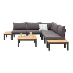Le Sud Modulaire Loungeset Ardeche Met Kussens Brest - Grijs - 8-delig -Madison Verkoopwinkel 90103373 3160