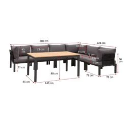 Le Sud Modulaire Loungeset Ardeche Met Kussens Brest - Grijs - 7-delig -Madison Verkoopwinkel 90103375 9600