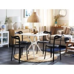 Beliani Tuintafelset SERSALE/CAMOGLI - Wit Synthetisch Materiaal -Madison Verkoopwinkel 99dd6a538c7d4c04b964a353d55b6d27