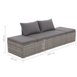 VidaXL Tuinbed 195x60 Cm Poly Rattan Grijs -Madison Verkoopwinkel a052c4f6eade41cdbd5bdd4b07aae1a1